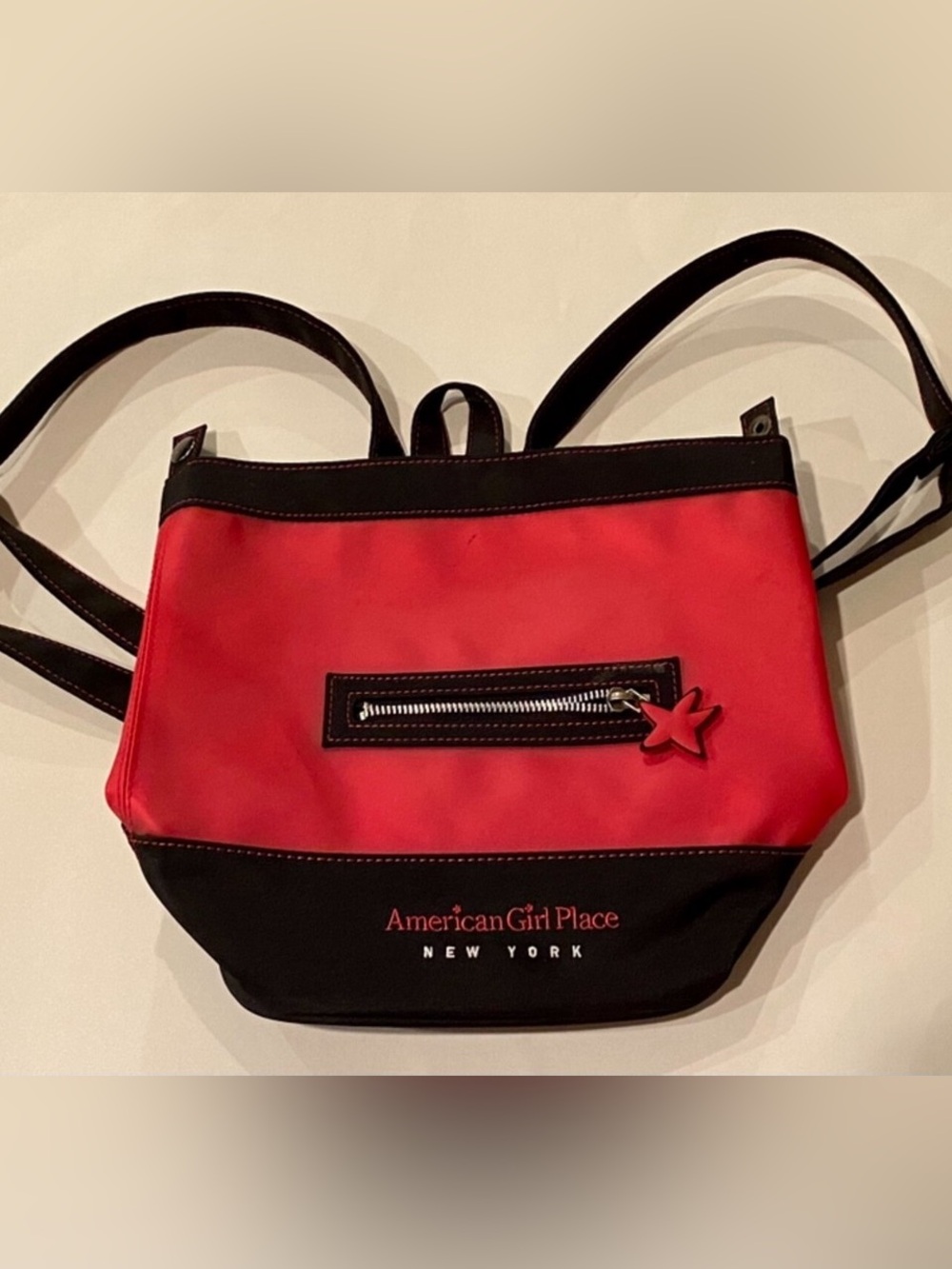 American Girl Red and Black Star Charm Backpack
